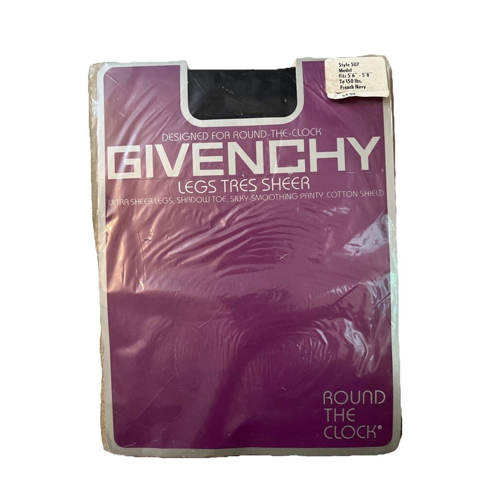 VTG GIVENCHY Pantyhose Round The Clock Style 507 French Navy Model Average M Sz